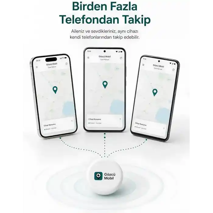 Gözcü Mobil Ios Android Uyumlu Airtag 10/30 Ay Batarya Ömrü Anlık Geçmişe Dönük Konum Gps Araç Motor Çocuk Akıllı Takip Cihazı (Mini)