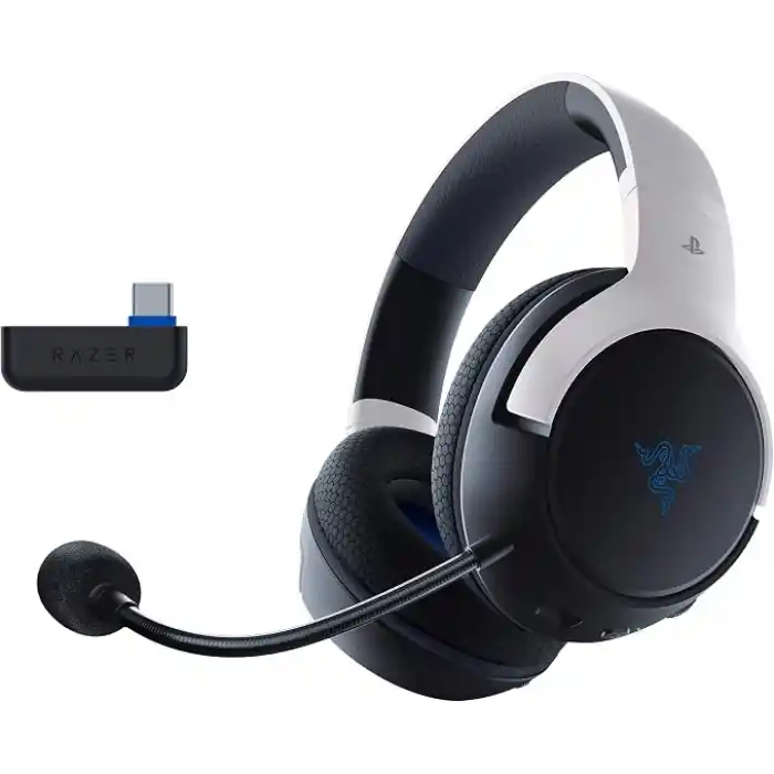 Razer HyperSpeed (Playstation Licensed) - Playstation için kablolu oyun kulaklığı (Triforce 50 mm, HyperClear mikrofon, 3,5 mm jak, platformlar arası uyumluluk) beyaz