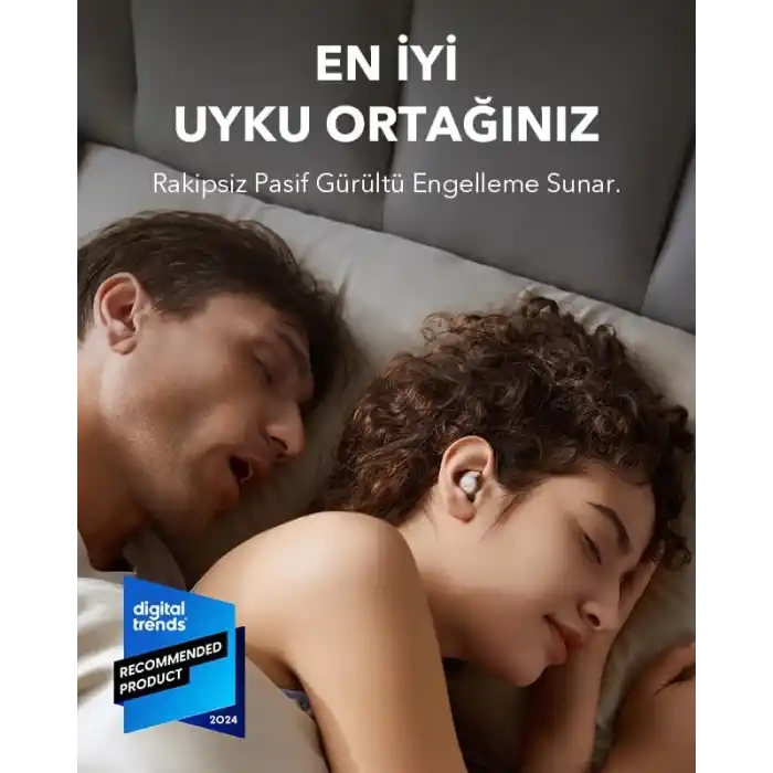 Soundcore by Anker Sleep A20 Bluetooth Kulak İçi Uyku Kulaklıkları, Huzurlu Bir Gece Uykusu, Krem, A6611