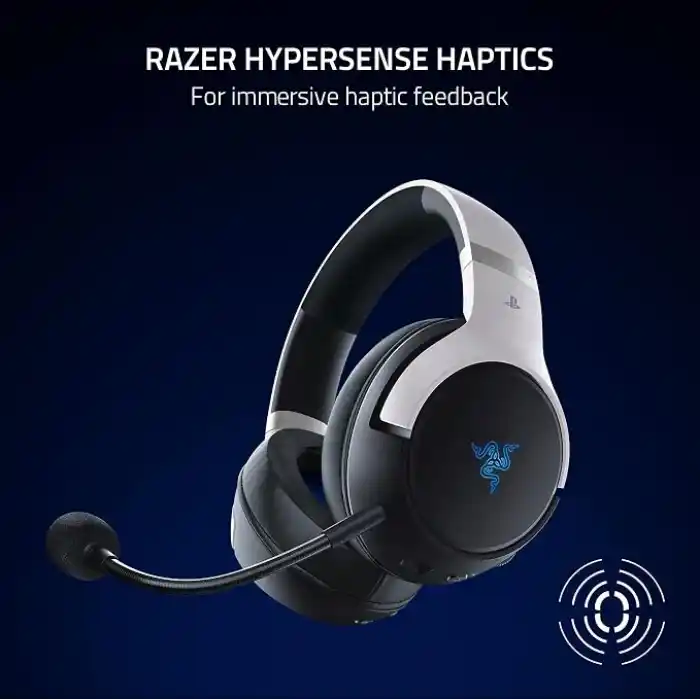 Razer HyperSpeed (Playstation Licensed) - Playstation için kablolu oyun kulaklığı (Triforce 50 mm, HyperClear mikrofon, 3,5 mm jak, platformlar arası uyumluluk) beyaz