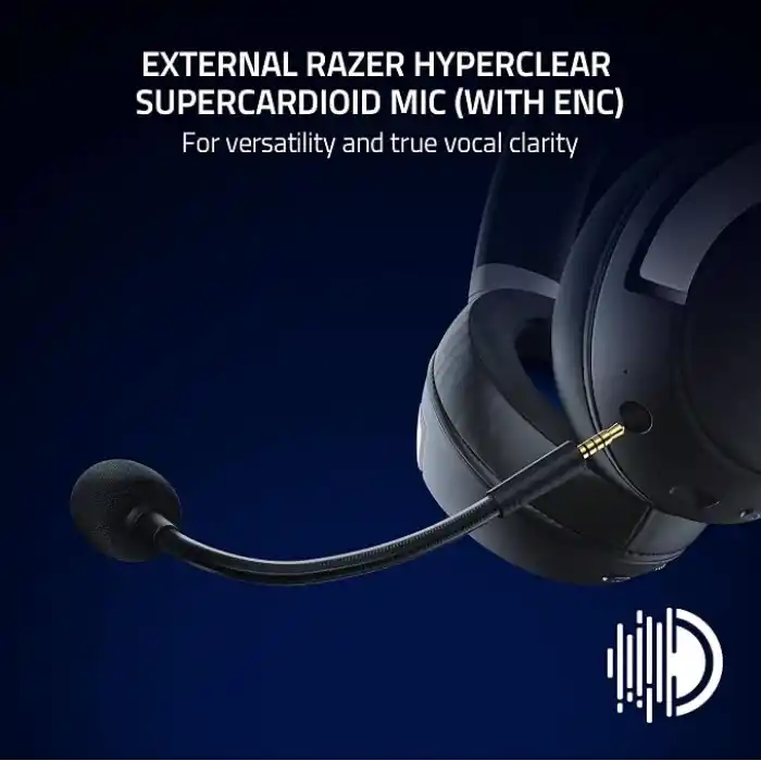 Razer HyperSpeed (Playstation Licensed) - Playstation için kablolu oyun kulaklığı (Triforce 50 mm, HyperClear mikrofon, 3,5 mm jak, platformlar arası uyumluluk) beyaz