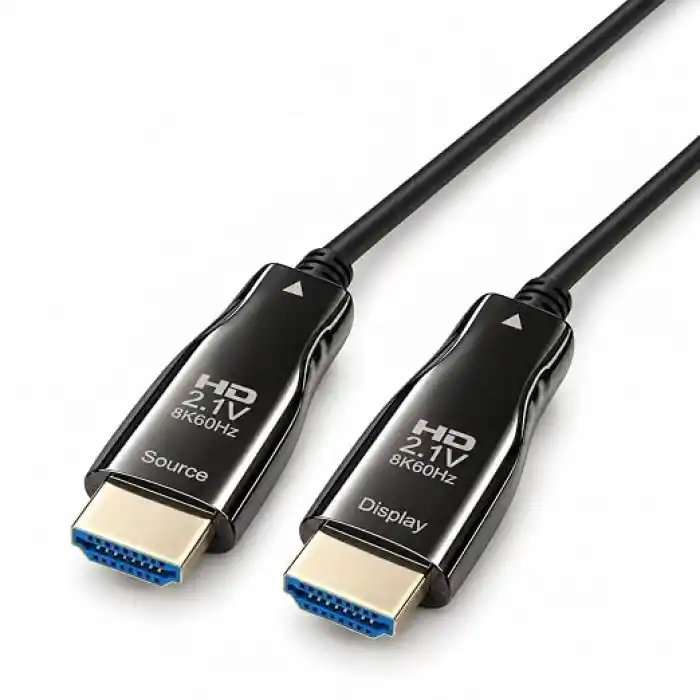 PrimeX PX-FBRHD10 HDMI 2.1 Aktif Fiber Optik Kablo 10 Metre, 8K 60Hz 4K 120Hz 1080p 240Hz, 48Gbps eARC Dynamic HDR VRR ALLM Destekli, SOURCE-DISPLAY Yönlü AOC HDMI Kablosu