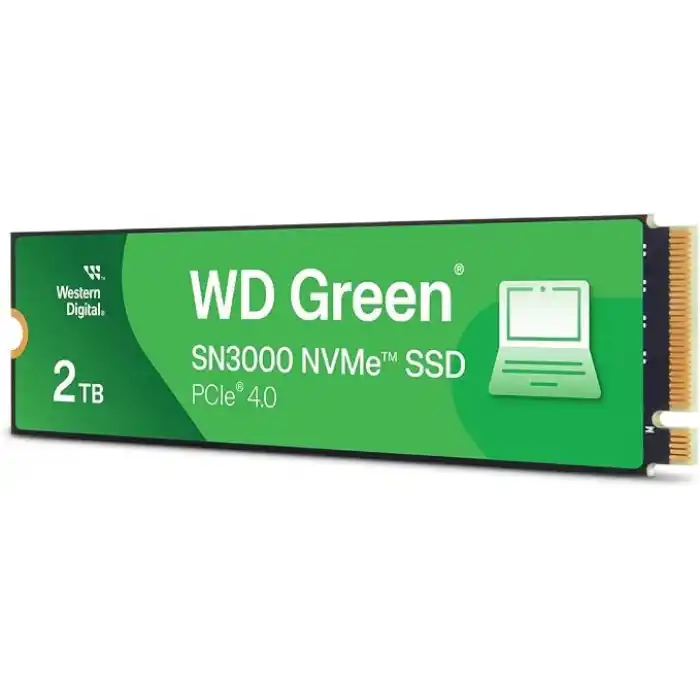 Western Digital Green SN3000 NVMe 2 TB (5.000 MB/snye kadar okuma 4.000 MB/snye kadar yazma) - WDS200T4G0E