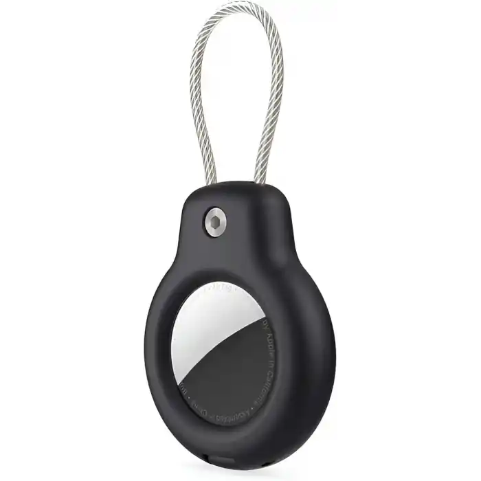 Minesk Airtag ile Uyumlu SuperLock Serisi Kilitli Kılıf ve Darbelere Karşı Ultra Güçlü Koruyucu Anahtarlık (Siyah)