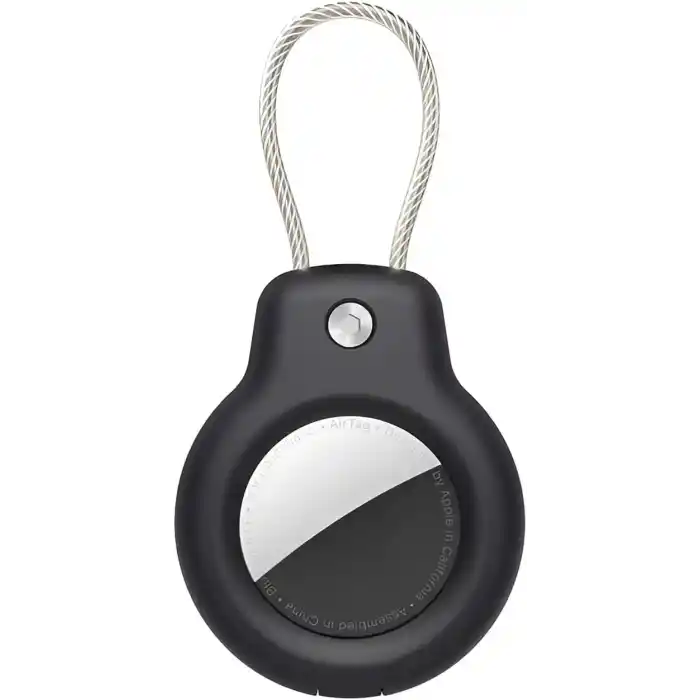 Minesk Airtag ile Uyumlu SuperLock Serisi Kilitli Kılıf ve Darbelere Karşı Ultra Güçlü Koruyucu Anahtarlık (Siyah)