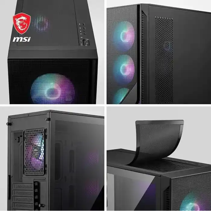 MSI MAG FORGE 320R AIRFLOW Temperli Cam 4x120mm ARGB Fan ATX Gaming Bilgisayar Kasası