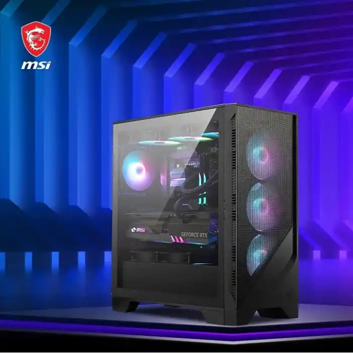 MSI MAG FORGE 320R AIRFLOW Temperli Cam 4x120mm ARGB Fan ATX Gaming Bilgisayar Kasası