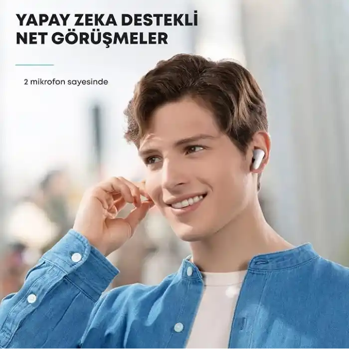 Anker Soundcore P20i Kulak İçi Bluetooth Kulaklık, 10 mm Sürücüler, Ayarlanabilir EQ, 30 Saat Çalma Süresi, IPX5 Su Geçirmez, Yapay Zekalı 2 Mikrofon, Beyaz - A3949