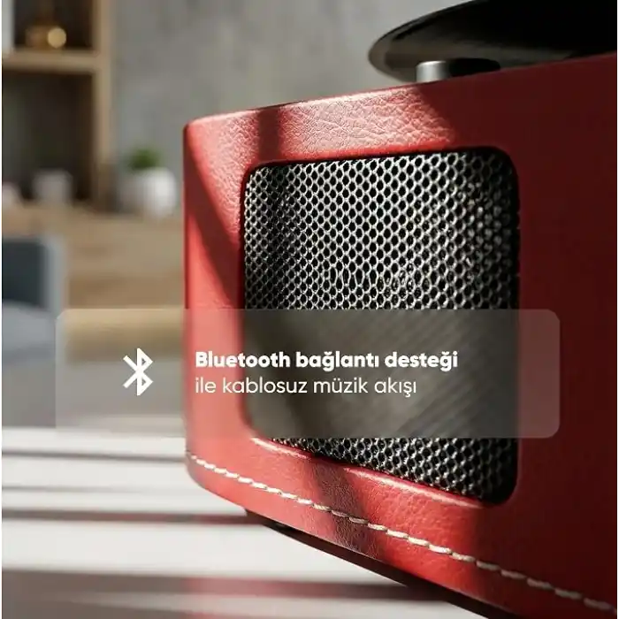 Mikado MN-101 Pikap Usb+RCA+Bluetooth Destekli Müzik Kutusu, Kırmızı