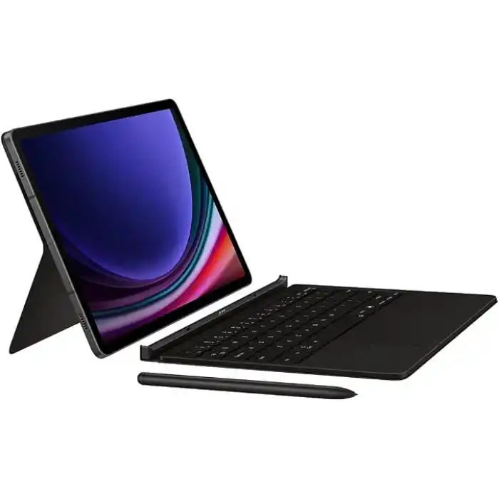 Samsung Galaxy Tab S9/S9 FE/S10 FE Klavyeli Mousepadli Kılıf (Galaxy AI), Siyah