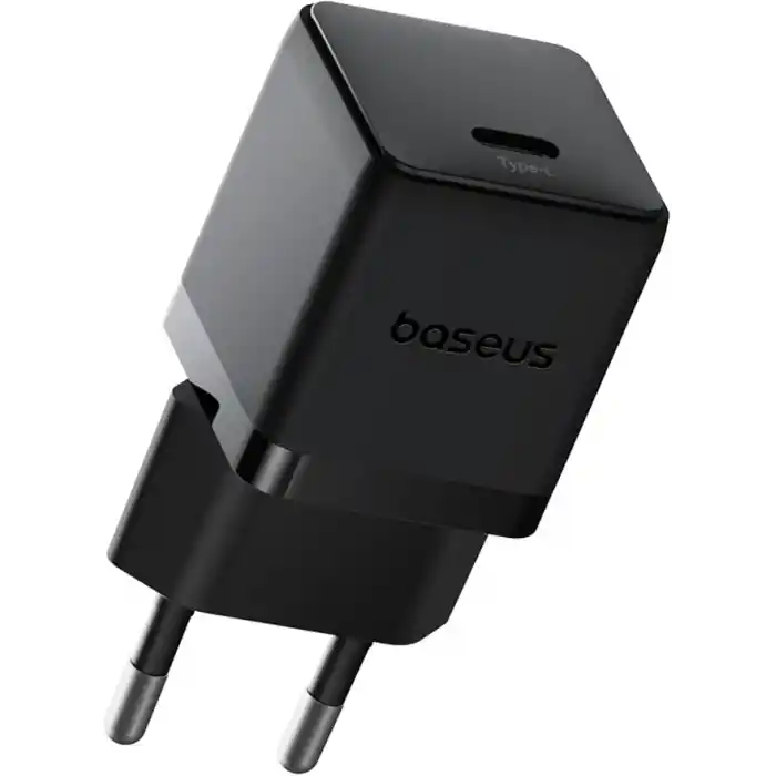 Baseus 20W Hızlı Şarj Cihazı, Palm 1C USB-C Duvar Adaptörü, BCT Soğutma Teknolojisi ve Akıllı Çip Koruması, Kompakt Şarj Başlığı, Samsung ve iPhone Uyumlu, Siyah