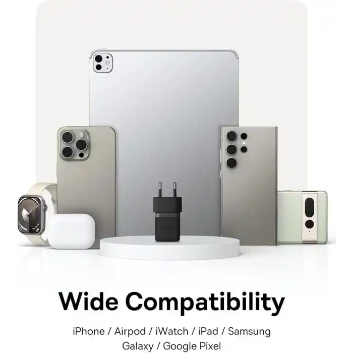 Baseus 20W Hızlı Şarj Cihazı, Palm 1C USB-C Duvar Adaptörü, BCT Soğutma Teknolojisi ve Akıllı Çip Koruması, Kompakt Şarj Başlığı, Samsung ve iPhone Uyumlu, Siyah