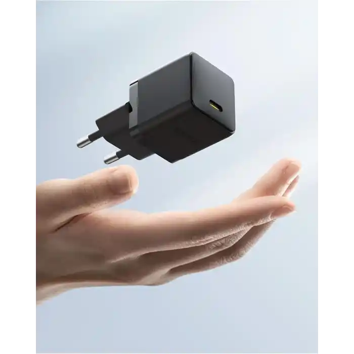 Baseus 20W Hızlı Şarj Cihazı, Palm 1C USB-C Duvar Adaptörü, BCT Soğutma Teknolojisi ve Akıllı Çip Koruması, Kompakt Şarj Başlığı, Samsung ve iPhone Uyumlu, Siyah