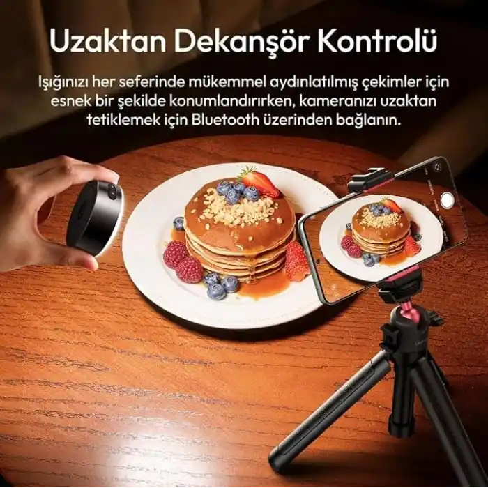 Ulanzi MFL01 2’si 1 Arada Bluetooth Manyetik Telefon Flaş ve Vlog Işığı (3C Sertifikalı Batarya) - L151A