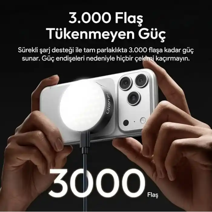 Ulanzi MFL01 2’si 1 Arada Bluetooth Manyetik Telefon Flaş ve Vlog Işığı (3C Sertifikalı Batarya) - L151A