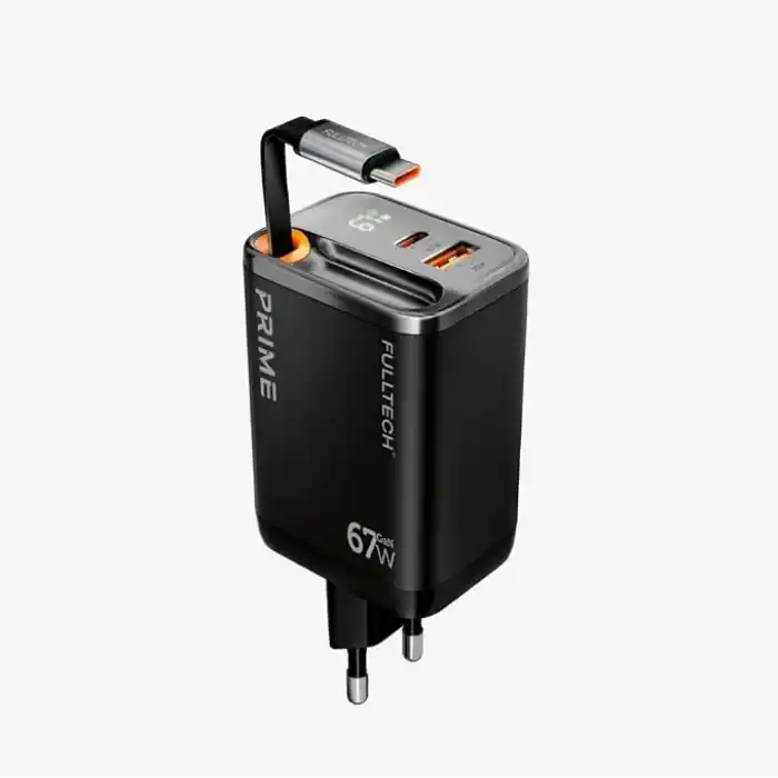 67w GaN Hızlı Şarj Adaptörü, Şarj Cihazı, 1x Type-C Girişi, 1x Usb Girişi, Dijital Gösterge, Güçlü Performans, Şarj Başlığı, Aşırı gerilim, kısa devre, ısınma ve akım koruması