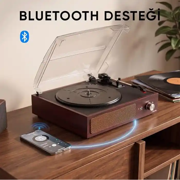 Mikado MN-105 Orbitone Kahverengi Bluetooth Destekli Pikap