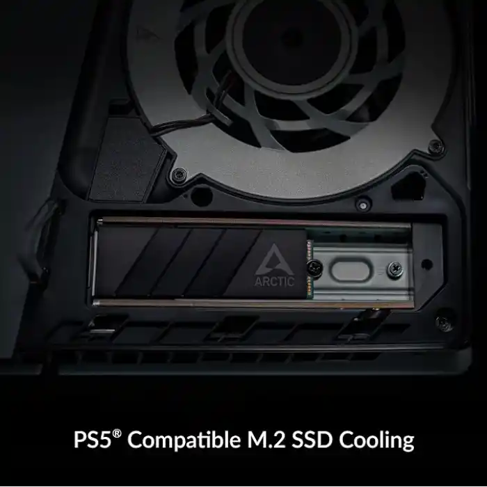 ARCTIC M2 Pro - M.2 2280 SSD için Isı Emici Soğutucu, ARCTIC TP-3 termal pedlerle, PC ve PS5 ile uyumlu, çift ve tek taraflı SSDler için - Siyah