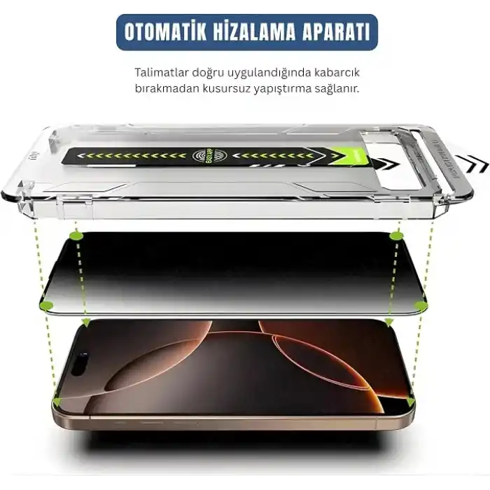 Ehr. iPhone 17 ile Uyumlu Darbelere Karşı Maksimum Koruma Sağlayan ve Kolay Uygulama Aparatlı Hiçbir Şekilide Telefonda Toz Bırakmayan Cam (iPhone 17)