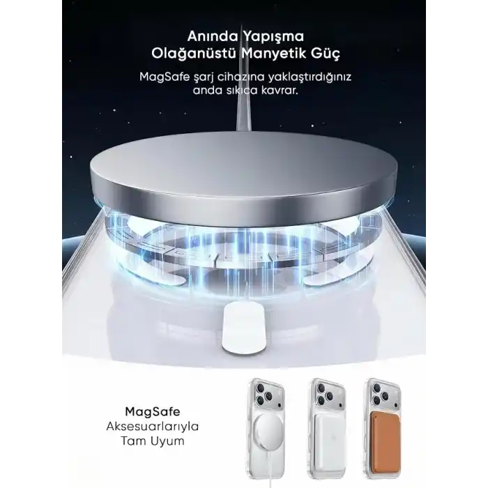 Minesk iPhone 17 Pro Max için ULTRA SUPER ŞEFFAF MagSafe ile Uyumlu Gerçek 9H Temperli Cam Arka Yüzey - Darbe Emici TPU Yan Kenarlar, Kristal Berraklığında Şeffaf Kılıf (17 Pro Max)