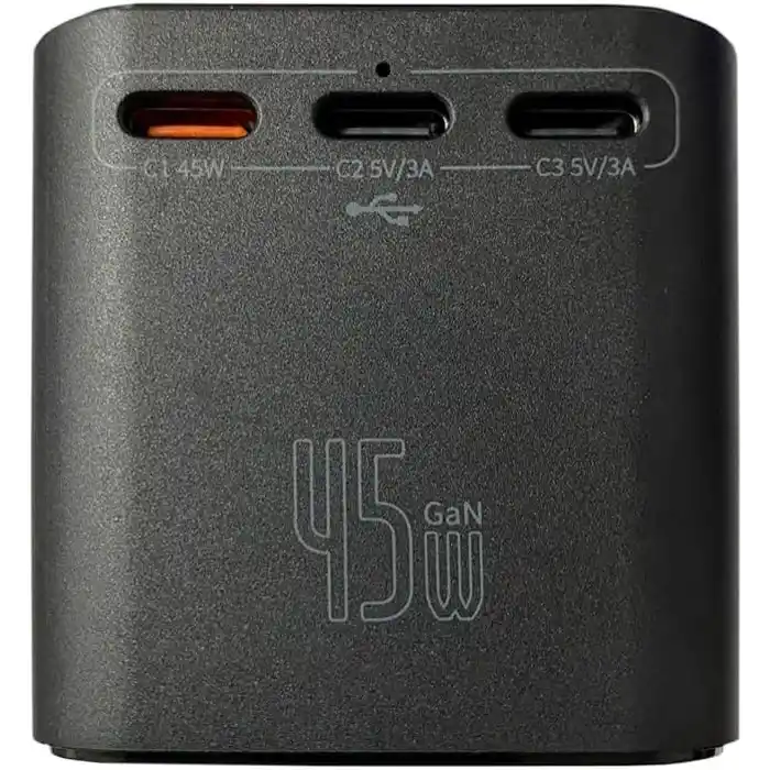45W Şarj Cihazı ve 2x USB ve 3x TYPE-C Girişli Universal Seyahat Adaptörü, Priz Dönüştürücü 200den Fazla Ülke ile Uyumlu, ABD, İngiltere, AUS, AB