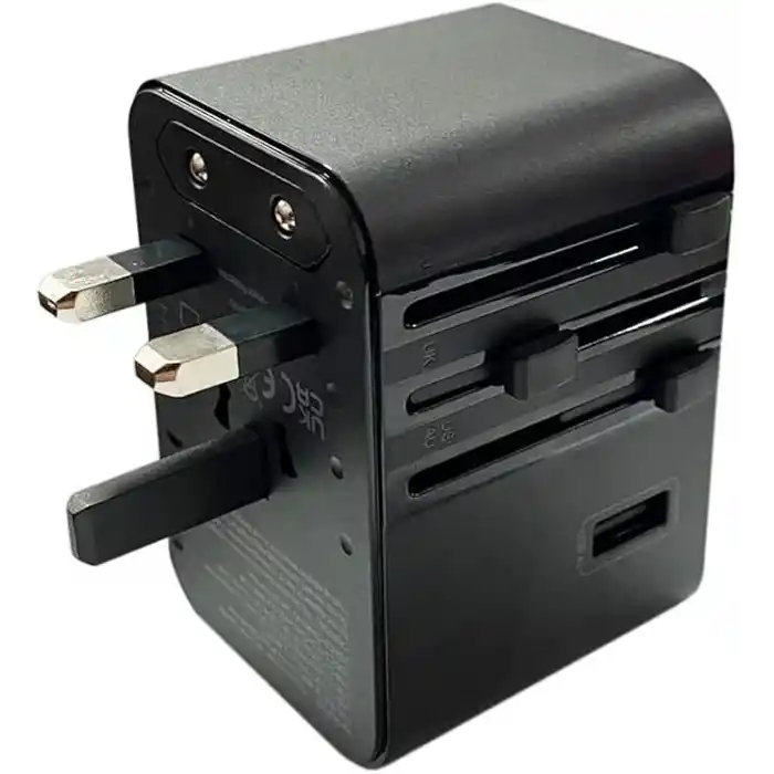 45W Şarj Cihazı ve 2x USB ve 3x TYPE-C Girişli Universal Seyahat Adaptörü, Priz Dönüştürücü 200den Fazla Ülke ile Uyumlu, ABD, İngiltere, AUS, AB