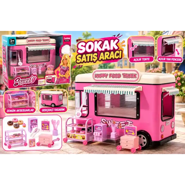 Eğlenceli Oyun Karavanı 16 Adet Sokak Satış Aracı