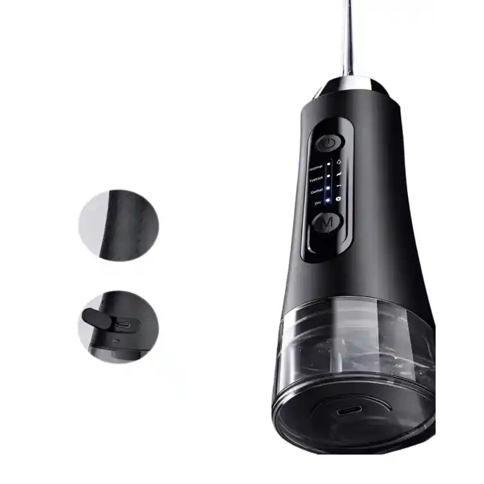 Şarjlı Ağız Duşu Siyah 320 ml 5 Başlıklı
