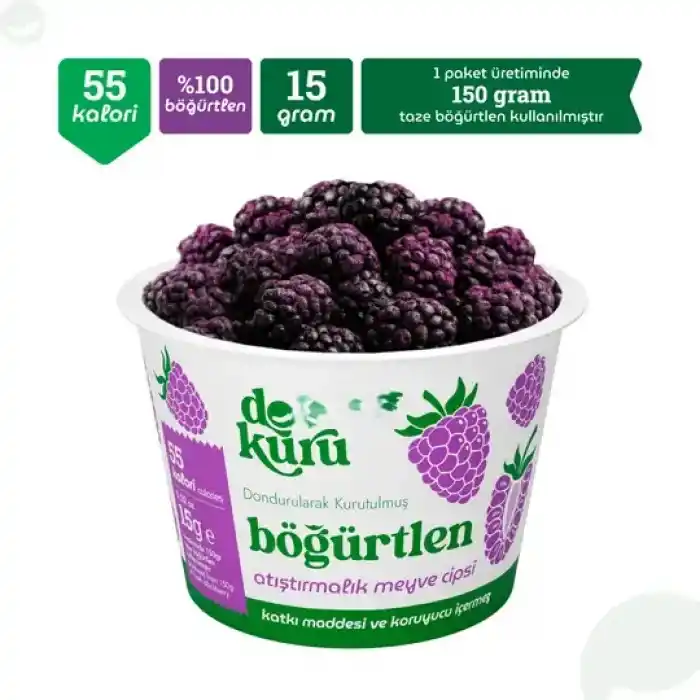 Lezzetli Böğürtlen Atıştırmalık Meyve Cipsi 15gr