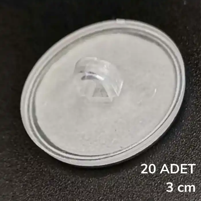 Dayanıklı Şeffaf Yapışkan Diskler 3 Cm Çapında 20 Adet Set