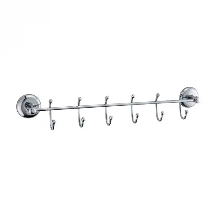 Şık Tasarım 6 Kancalı Paslanmaz Metal Duvar Askılığı Mutfak Banyo İçin