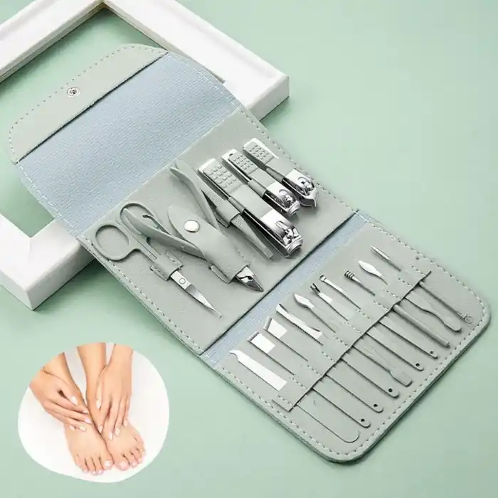 Ergonomik Seyahat İçin 16 Parça Manikür ve Pedikür Seti