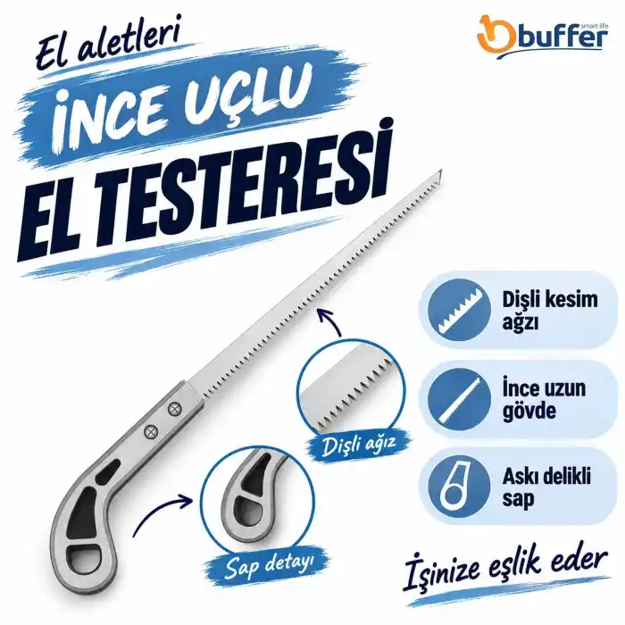 Keskin Kesici Ergonomik İnce Kıl Testere ile Pratik Kesim