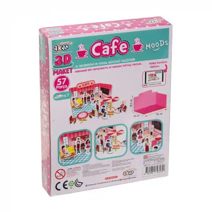 3 Boyutlu Cafe Maket Puzzle Seti 1 Adet