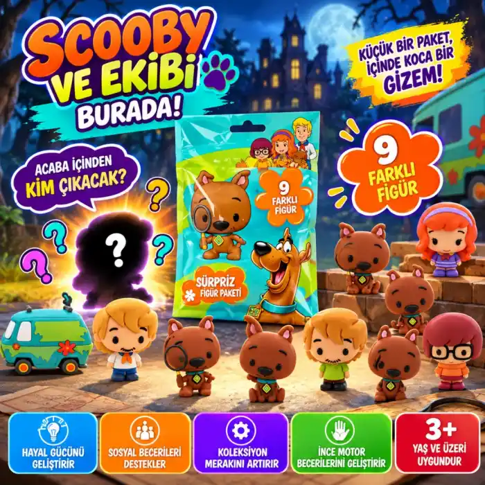 Scooby Doo Temalı 3D Sürpriz Figür Paketi 1 Adet