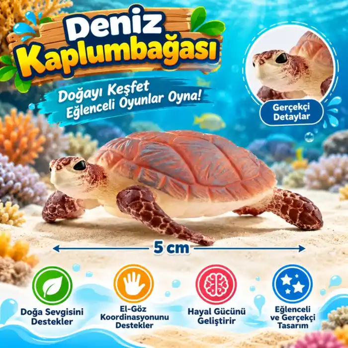 Sevimli Deniz Kaplumbağası 5 cm Dekoratif Figür