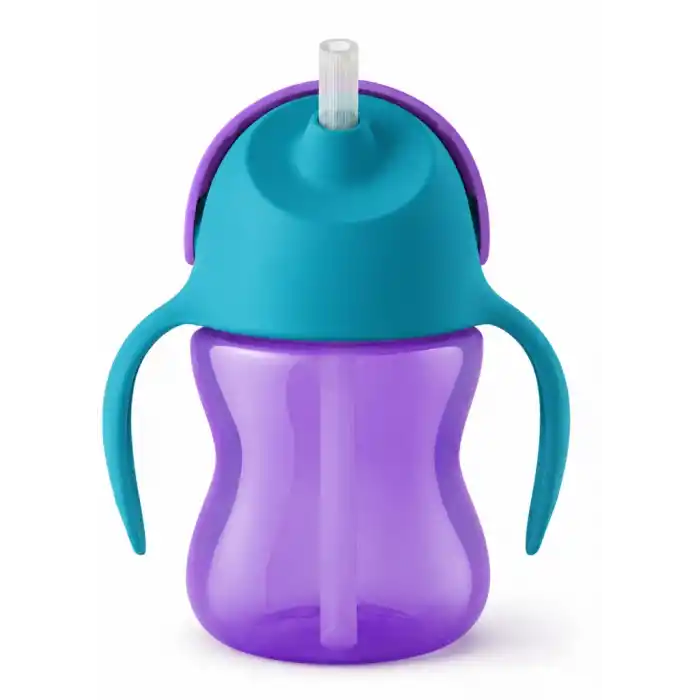 Kız Desenli Pipetli Bardak 200 ml Eğlenceli Tasarım
