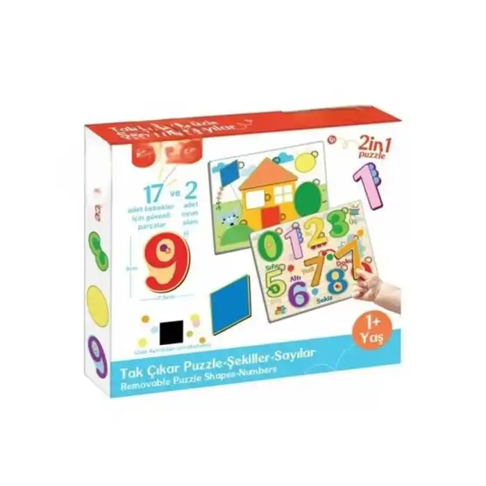 Eğlenceli Tak Çıkar Puzzle Şekiller ve Sayılar Seti