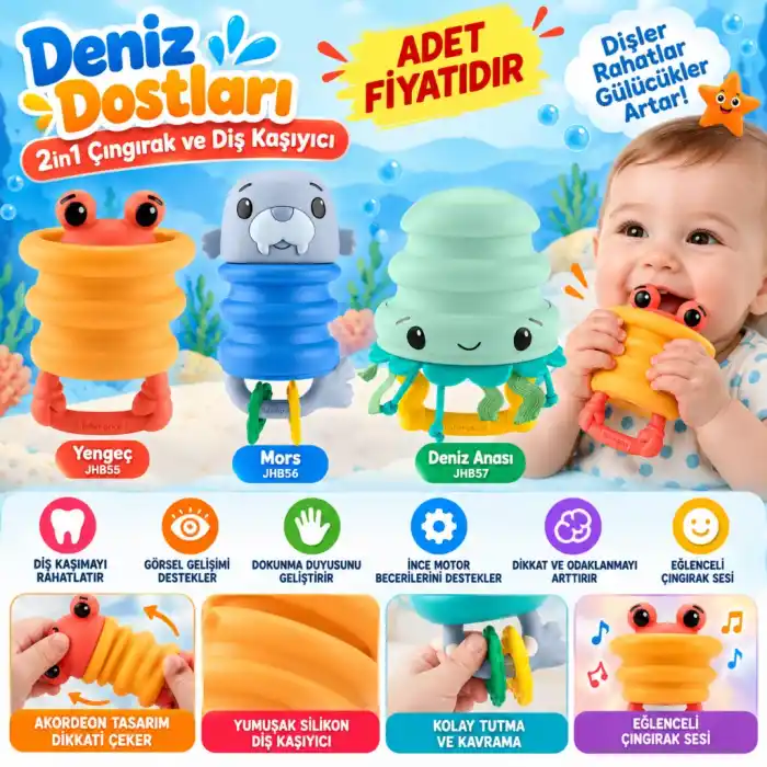 Eğlenceli 2li Rattle Seti Bebekler İçin