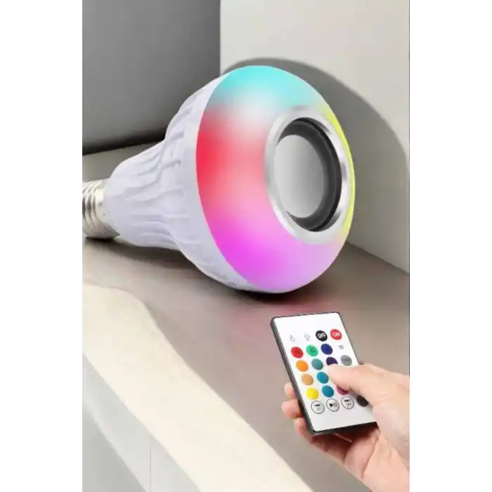 Şık Tasarımlı Kablosuz Bluetooth Hoparlör 1 Adet Led Lamba