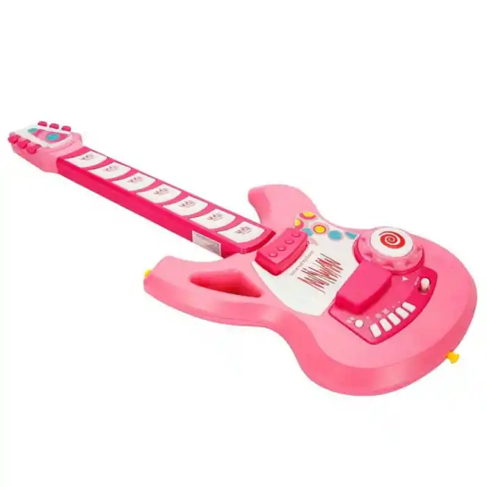 Şık Pembe Elektronik Gitar 61 cm Çocuklar için