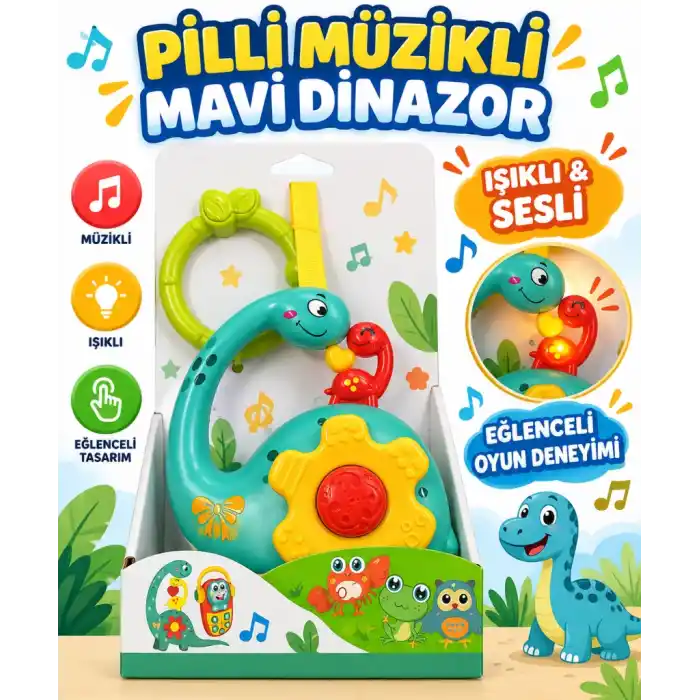 Müzikli Pilli Mavi Dinazor 1 Adet Oyun Arkadaşı