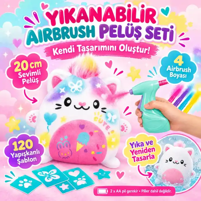 Kawaii Peluş Boyama Seti 1 Adet Eğlenceli Aktivite