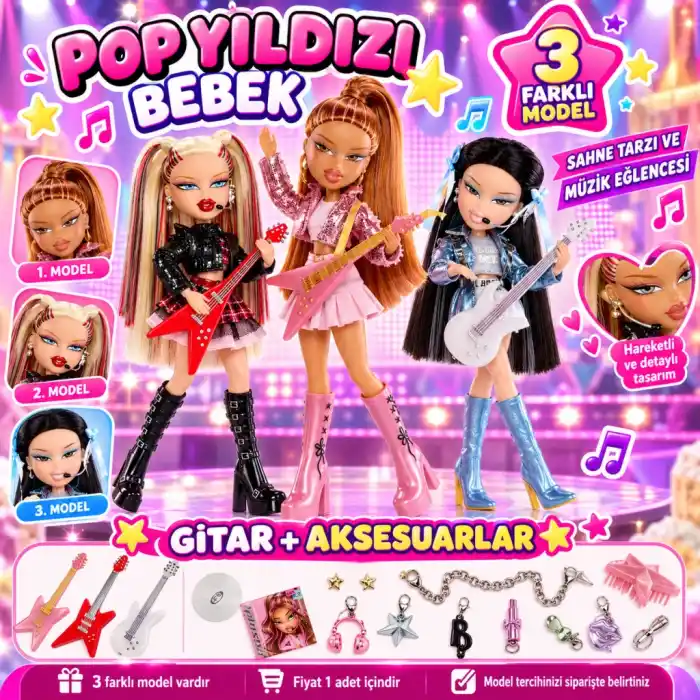 Eğlenceli Pop Yıldızları Bebek Seti 1 Adet