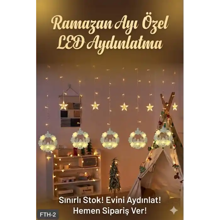 Şık Tasarım 3 Metre LED Işık Süsleme Seti - Ramazan ve Özel Günler İçin