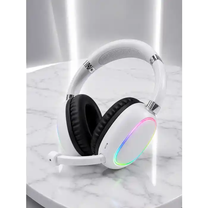 Şık Bluetooth Kulaklık 10 Metre Kablosuz Kullanım Beyaz