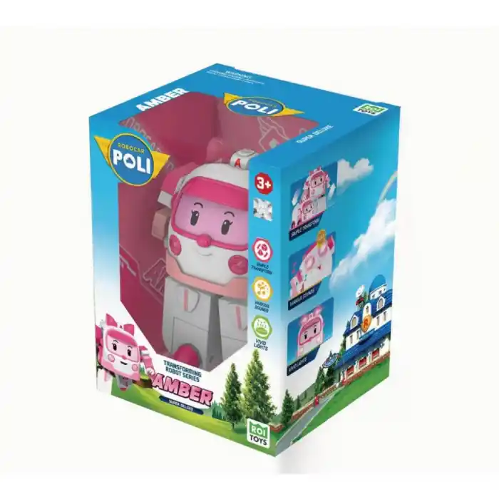 Büyük Transforming Robot Amber 1 Adet Robocar Poli