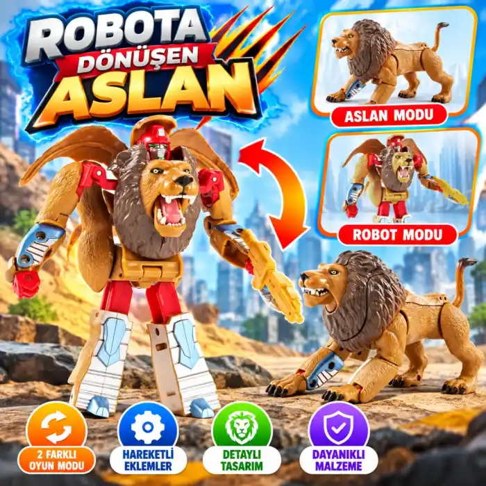 Aslan Temalı Dönüşebilen Oyuncak 1 Adet
