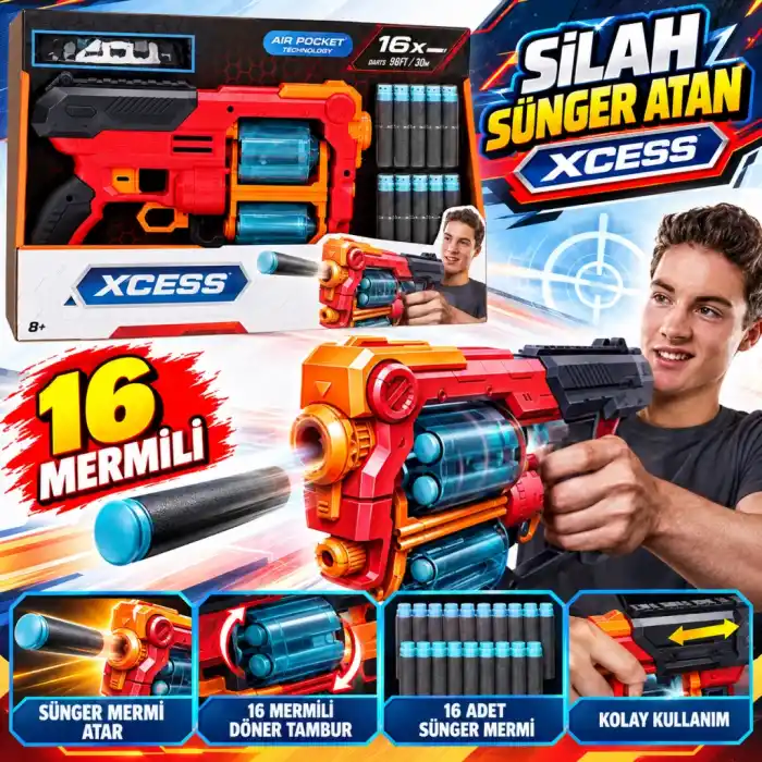 Xcess 16 Mermili Sünger Atan Tabanca