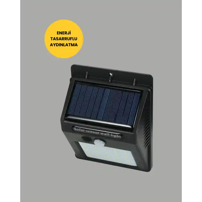 Güneş Enerjili 20 LED Duvar Lambası 3 Metre Algılama Mesafesi